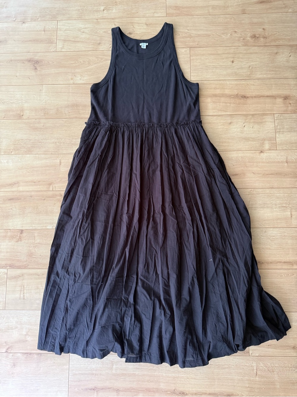 Sundance Black Cotton Maxi Dress Sleeveless Tiered Boho Prairie XXL